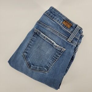 PAIGE Verdugo Crop Jeans Womens Size 27 Blue Distressed Denim Slim Fit